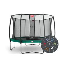 Батут Berg Champion 430см Tattoo с сеткой Deluxe, зеленый